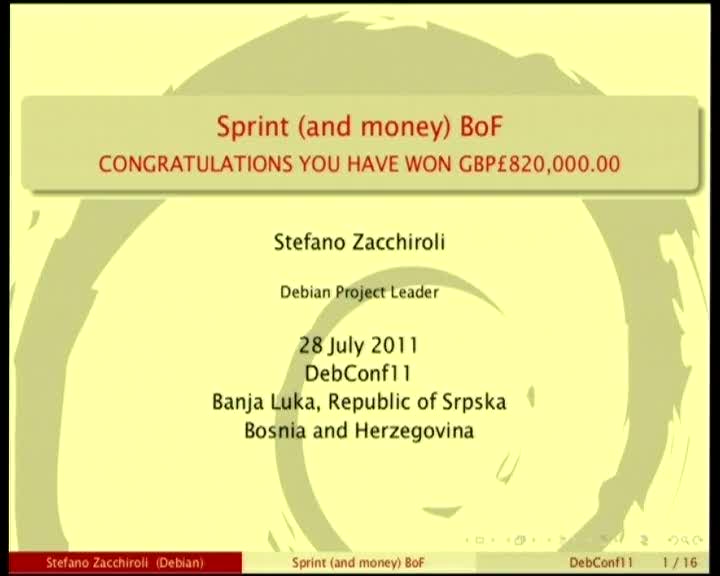 Sprint (and money) BoF