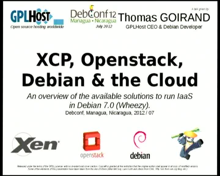 XCP, Openstack, Debian and the Cloud