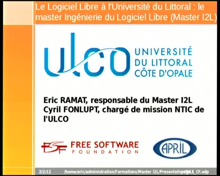 Utilisation du logiciel libre à l'université du Littoral: Master logiciel libre
