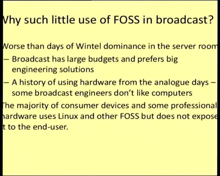 FOSS in Broadcast