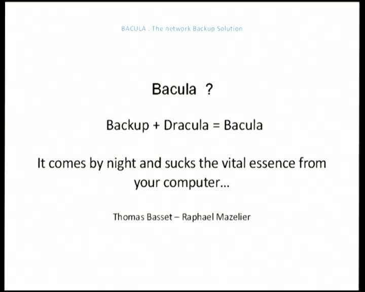 La sauvegarde avec Bacula
